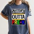 Kids Straight Outta Pre-K Graduation Women's Comfort Colors T-Shirt Denim