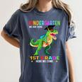 Kindergarten Graduation 1st Here We Come Class 2023 Dinosaur Women's Comfort Colors T-Shirt Denim