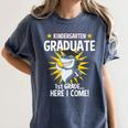Kindergarten Graduation Shirts 2019 Shark Grad Toddler Women's Comfort Colors T-Shirt Denim