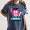 Kindergarten Graduation Tee Shirt Pink Owl T-Shir Women's Comfort Colors T-Shirt Denim