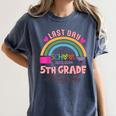 Last Day Of School Autograph 5th Grade Graduation Boys Girls Women's Comfort Colors T-Shirt Denim