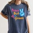 Last Day Of School Peace Out Grade 4 Graduation Kids Women's Comfort Colors T-Shirt Denim