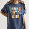 Lawyer True Crime Lover Addict Graduation Apparel Criminal Justice Girlie Major Degree Future Detective Women's Comfort Colors T-Shirt Denim