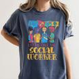 Let Me Call The Social Worker Job Graduation Work Women's Comfort Colors T-Shirt Denim