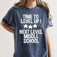 Level Up Middle School 5th Grade Graduation Party Women's Comfort Colors T-Shirt Denim