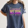 Licensed Vet Tech Veterinary Technician Graduation 2024 Women's Comfort Colors T-Shirt Denim