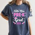 Little Miss Pre-K Grad 2025 Coquette Preschool Graduation Women's Comfort Colors T-Shirt Denim