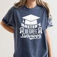 Master's Degree Survivor College Graduation Women's Comfort Colors T-Shirt Denim