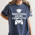 Middle School Level Complete Gamer Graduation Day 2024 Women's Comfort Colors T-Shirt Denim