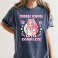 Middle School Level Complete Gaming Graduation Anime Girl Women's Comfort Colors T-Shirt Denim
