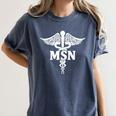 MSN Letters On Caduceus Medical Emblem MSN Nurse Graduation Women's Comfort Colors T-Shirt Denim