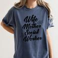 MSW Mom Graduation T-Shirt Social Worker Wife Mother Women's Comfort Colors T-Shirt Denim