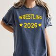 Night Wrestling Senior 2026 Graduation Women's Comfort Colors T-Shirt Denim