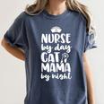 Nurse Graduation For Her Nursing Cat Mama By Night For Men Women Women's Comfort Colors T-Shirt Denim