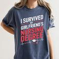 Nurse Graduation I Survived My Girlfriends Nursing Degree Women's Comfort Colors T-Shirt Denim