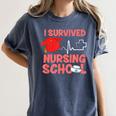 Nurse Survived Nursing School Graduation Women's Comfort Colors T-Shirt Denim
