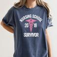 Nursing School Survivor Apparel Graduation Party Nurse RN Women's Comfort Colors T-Shirt Denim