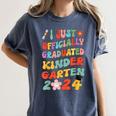 I Officially Graduated Kindergarten Graduation Class 2024 Women's Comfort Colors T-Shirt Denim