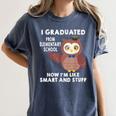 Owl Elementary Graduation Shirt-6th Grade Graduation Women's Comfort Colors T-Shirt Denim
