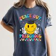 Peace Out Preschool Graduation Last Day Teachers Boys Girls Women's Comfort Colors T-Shirt Denim