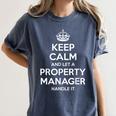 Personalized Keep Calm Graduation Christmas Team PROPERTY MANAGER Job Title Profession Birthday Women's Comfort Colors T-Shirt Denim
