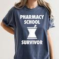 Pharmacy School Survivor PharmD Graduation T-Shirt Women's Comfort Colors T-Shirt Denim