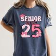 Pink Coquette Bow Senior 2025 Back To School Graduation Girl Women's Comfort Colors T-Shirt Denim