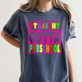 Pink STRAIGHT OUTTA Preschool PRE-K Graduation Women's Comfort Colors T-Shirt Denim