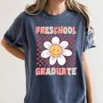 Preschool Graduation Graduate Cute Groovy Last Day Of Pre K Women's Comfort Colors T-Shirt Denim