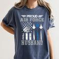 Proud Air Force Husband US Air Force Graduation Husband Women's Comfort Colors T-Shirt Denim
