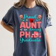 Proud Aunt Of An Amazing PhD Graduate Family Graduation Women's Comfort Colors T-Shirt Denim