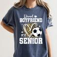 Proud Boyfriend Of A 2026 Senior Soccer Graduation Leopard Women's Comfort Colors T-Shirt Denim
