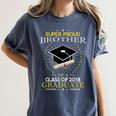 Proud Brother The Class Of 2018 Graduate Graduation T Shirt Women's Comfort Colors T-Shirt Denim