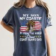 Proud Coast Guard Dad Coast Guard Graduation Dad Women's Comfort Colors T-Shirt Denim