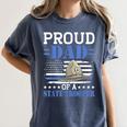 Proud Dad Of A State Trooper Police Officer Graduation Women's Comfort Colors T-Shirt Denim