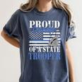 Proud Grandpa Of a State Trooper Police Officer Graduation Women's Comfort Colors T-Shirt Denim