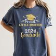Proud Little Brother Class 2024 Graduate Senior Graduation Women's Comfort Colors T-Shirt Denim