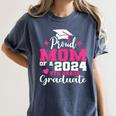 Proud Mom Of 2024 5th Grade Graduate Mother Graduation Women's Comfort Colors T-Shirt Denim