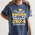 Proud Mom Of 2024 College Graduate Family 24 Graduation Women's Comfort Colors T-Shirt Denim