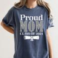 Proud Mom Of a 2024 Graduate Mama Checkered Graduation Women's Comfort Colors T-Shirt Denim