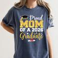 Proud Mom Of A Class Of 2026 Graduate Senior Gold Graduation Women's Comfort Colors T-Shirt Denim