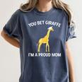 Proud Mom Graduation Shirt You Bet Giraffe Graduate Pun Women's Comfort Colors T-Shirt Denim