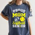 Proud Mom Of a Softball Senior Class Of 2026 Graduation Women's Comfort Colors T-Shirt Denim
