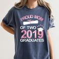 Proud Mom Of Two 2019 Graduates Twin Mama Mother Graduation Women's Comfort Colors T-Shirt Denim