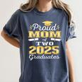 Proud Mom Of Two 2025 Graduates Graduation Family Women's Comfort Colors T-Shirt Denim