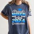 Proud Niece Of Two 2024 Graduate Class 2024 Graduation Women's Comfort Colors T-Shirt Denim