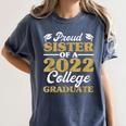 Proud Sister 2022 College Graduate Shirt Sibling Graduation Women's Comfort Colors T-Shirt Denim
