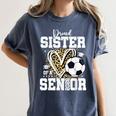 Proud Sister Of A 2026 Senior Soccer Graduation Leopard Women's Comfort Colors T-Shirt Denim