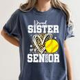 Proud Sister Of A 2026 Senior Softball Graduation Leopard Women's Comfort Colors T-Shirt Denim