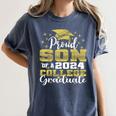 Proud Son Of 2024 College Graduate Family 24 Graduation Women's Comfort Colors T-Shirt Denim